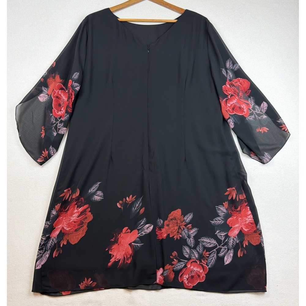Grace Karin Floral Bell Sleeve Sheath Dress Size 3XL Lined Formal NWT Elegant - Picture 9 of 15